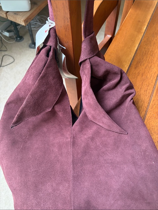 Divina Firenze Handbags - Genuine Leather Knot-Detail Shoulder Bag in Wine